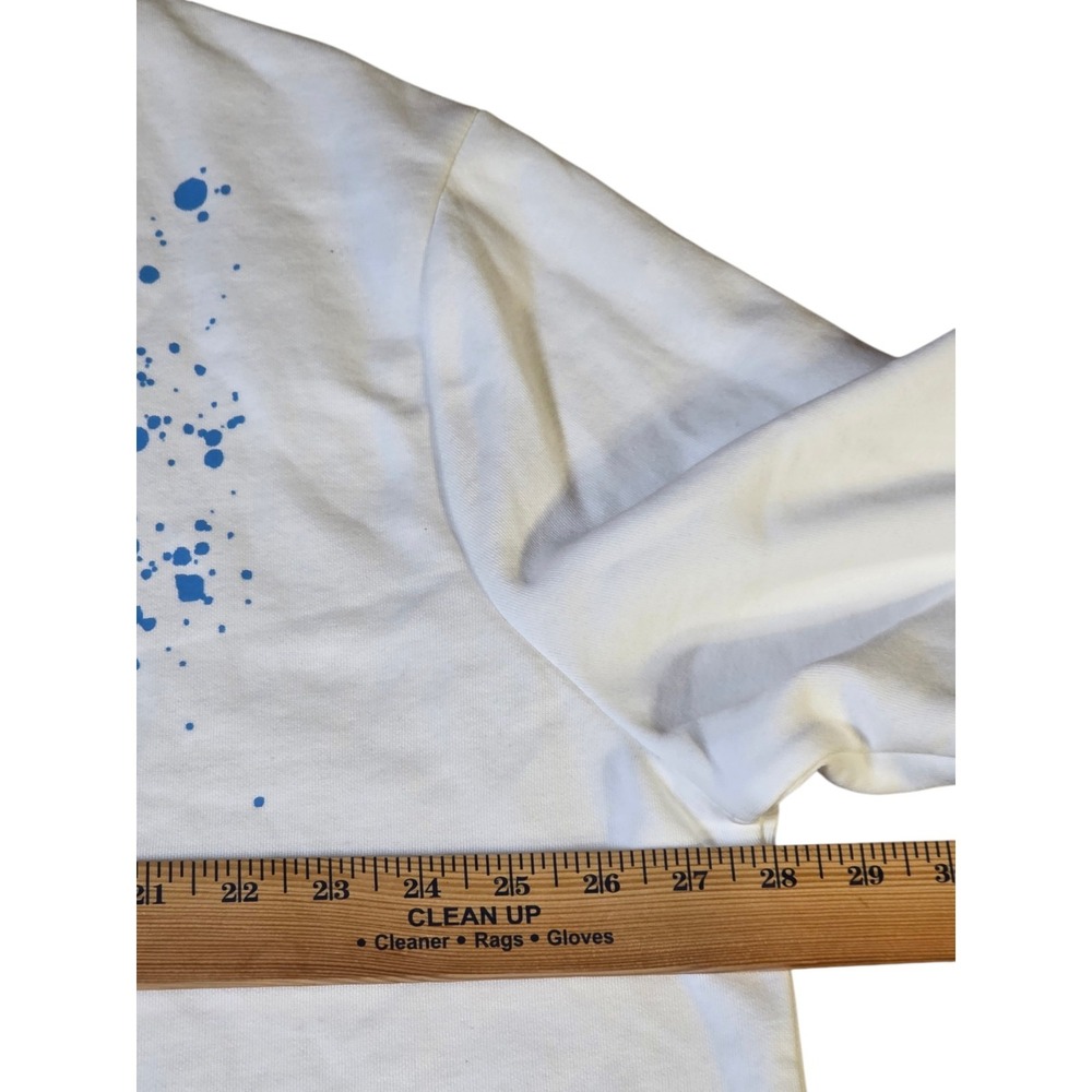 Polo Ralph Lauren Tie Dye Logo Crewneck Sweatshirt Mens XXL White Blue Splatter - Picture 8 of 10